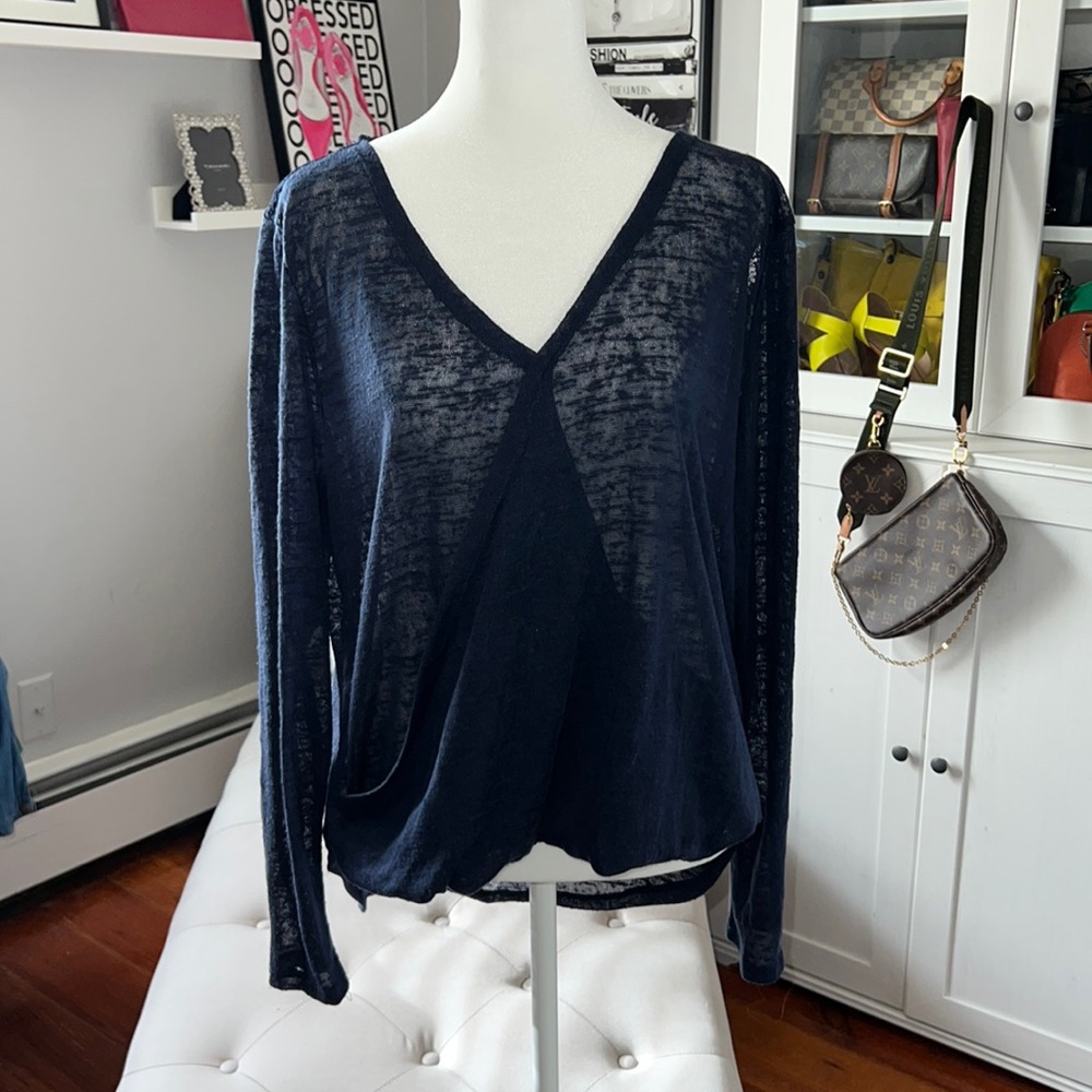 Primark Navy Lace knit Top Blouse